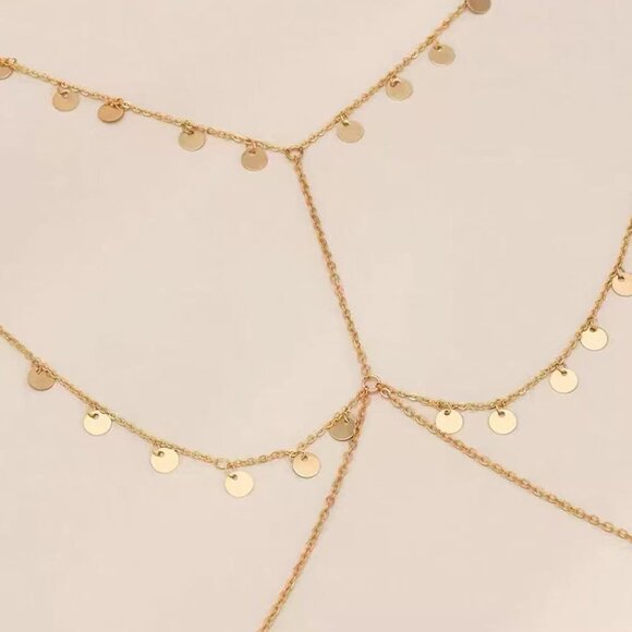 🆕 Women Gold Trendy Body Chain Crystal Rhinestone Boho Sexy Bikini Jewelry Gift - Picture 7 of 7